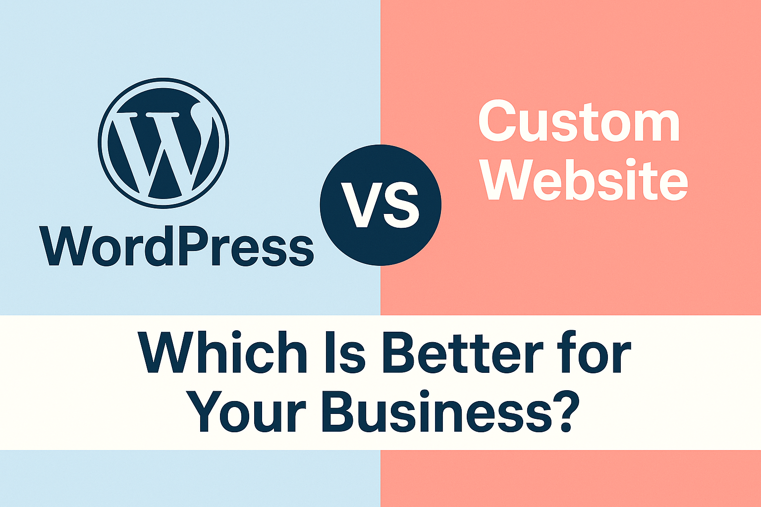 Write a proper blog post on this topic. Which includes headings, paragraphs, bullet points and other information. Make sure This blog post (article) version is NLP friendly and feel real, simple and WordPress vs Custom Website Which Is Better for Your Business